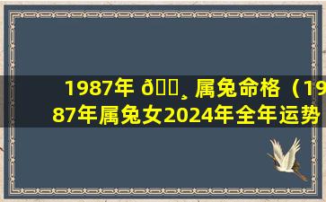 1987年 🕸 属兔命格（1987年属兔女2024年全年运势）